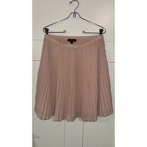 Banana Republic Pleated Mini Skirt Blush Pink Elastic Waist Lined Size 6